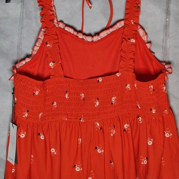 Lily White Red Floral Print Smock Top - Picture 3 of 11